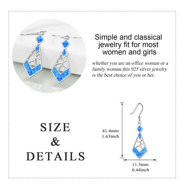 Sterling Silver Opal Earrings-3