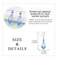 wholesale 925 Sterling Silver Blue Fire Opal Geometric Dangle Earrings for Women-0-3