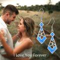 wholesale 925 Sterling Silver Blue Fire Opal Geometric Dangle Earrings for Women-0-4