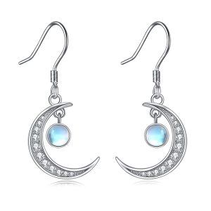 Sterling Silver Moon Earrings-0