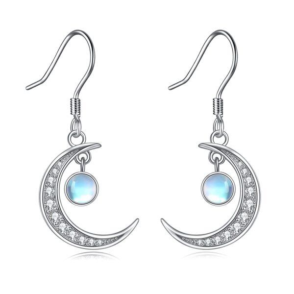 Sterling Silver Moon Earrings-0