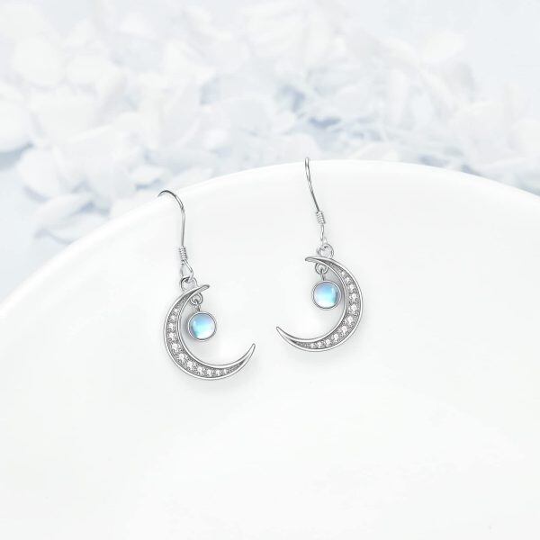 Sterling Silver Moon Earrings-2