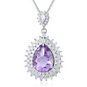 Sterling Silver Amethyst Necklace-0