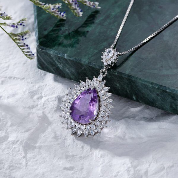 Sterling Silver Amethyst Necklace-4