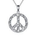 wholesale 925 Sterling Silver Celtic Knot Peace Sign Pendant Necklace Jewelry for Women and Men-0-0