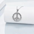 wholesale 925 Sterling Silver Celtic Knot Peace Sign Pendant Necklace Jewelry for Women and Men-0-2