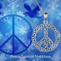 wholesale 925 Sterling Silver Celtic Knot Peace Sign Pendant Necklace Jewelry for Women and Men-0-5