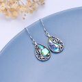 wholesale 925 Sterling Silver Teardrop Abalone Shell Dangle Earrings for Women-0-4