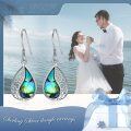 wholesale 925 Sterling Silver Teardrop Abalone Shell Dangle Earrings for Women-0-5