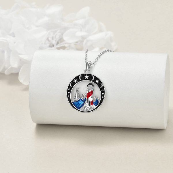 Sterling Silver Lighthouse Necklace-2