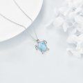wholesale 925 Sterling Silver Larimar Sea Turtle Necklace Pendant for Women-0-3