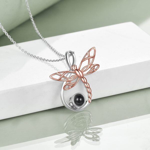 Sterling Silver Infinity Dragonfly Necklace-2