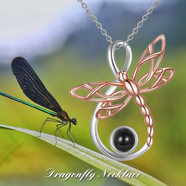 Sterling Silver Infinity Dragonfly Necklace-4