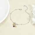 wholesale 925 Sterling Silver Honeycomb & Bee Anklet for Women - Minimalist Jewelry-0-2