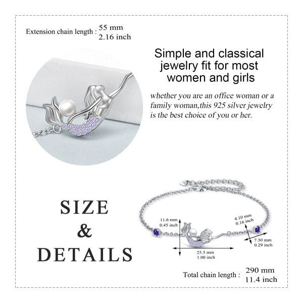 Sterling Silver Mermaid Ankle Bracelets-2