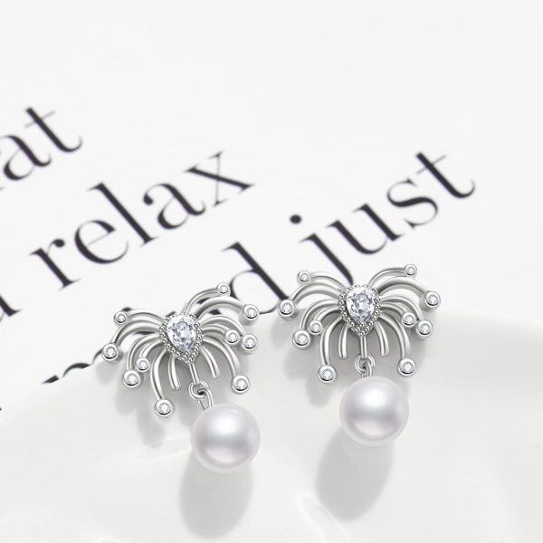 Sterling Silver Pearl Earrings-1