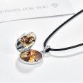 wholesale 925 Sterling Silver Round Lion Head Photo Locket Pendant Necklaces for Women-0-1