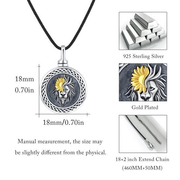 Sterling Silver Lion Locket Necklace-4