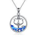 wholesale 925 Sterling Silver Tridents Ocean Wave Pendant Necklaces Greek Mythology Charm Jewellery Gift for Her-0-0