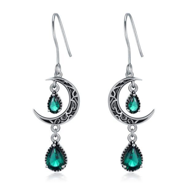 Sterling Silver Moon Earrings-0