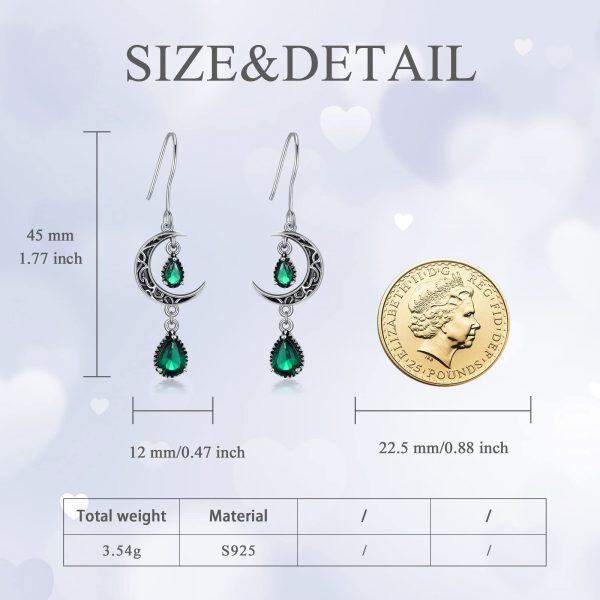 Sterling Silver Moon Earrings-2