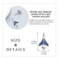wholesale 925 Sterling Silver Blue Crystal Whale Tail Pearl Dangle Earrings for Women-0-2