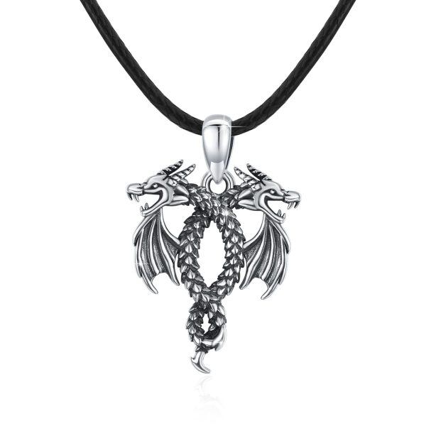 Sterling Silver Dragon Necklace-0