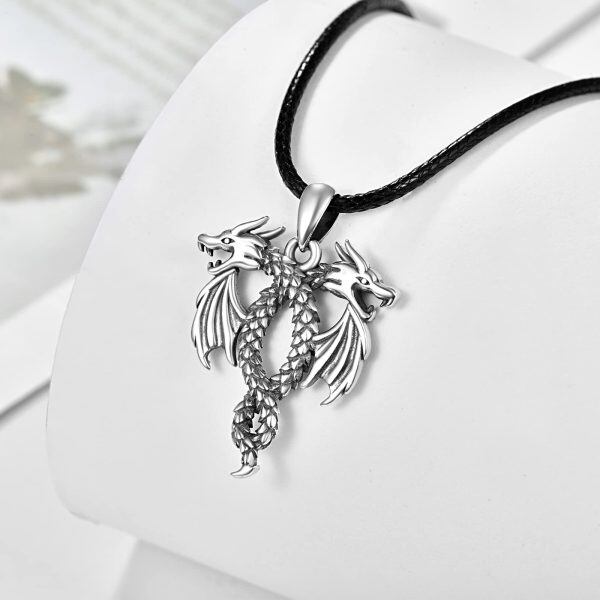 Sterling Silver Dragon Necklace-1