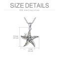 wholesale 925 Sterling Silver Starfish Pendant Necklace with Cubic Zirconia and Chain for Women-0-1