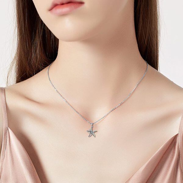 Sterling Silver Starfish Necklace-5