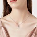 wholesale 925 Sterling Silver Starfish Pendant Necklace with Cubic Zirconia and Chain for Women-0-5