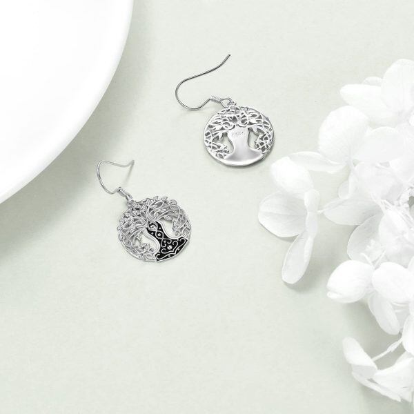 Sterling Silver Tree Of Life Earrings-4