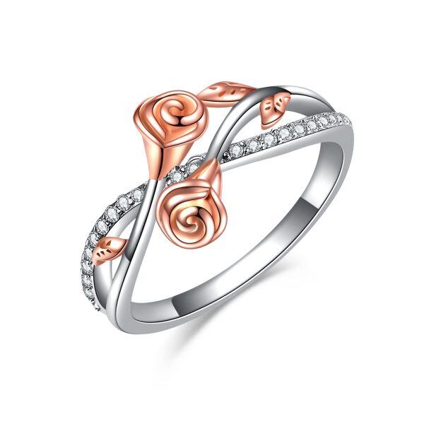 Sterling Silver Rose Ring-0