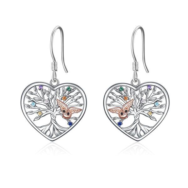 Sterling Silver Tree Of Life Earrings-0