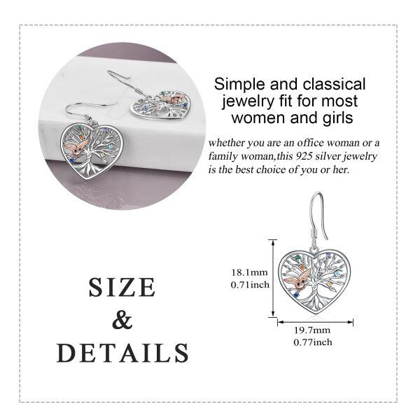 Sterling Silver Tree Of Life Earrings-5