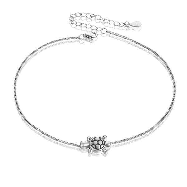 Sterling Silver Sea Turtle Ankle Bracelets-0