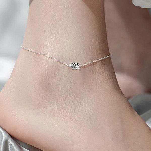 Sterling Silver Sea Turtle Ankle Bracelets-3