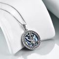 wholesale 925 Sterling Silver Pirate Skull & Crossbones Abalone Shell Pendant Necklace for Women-0-2