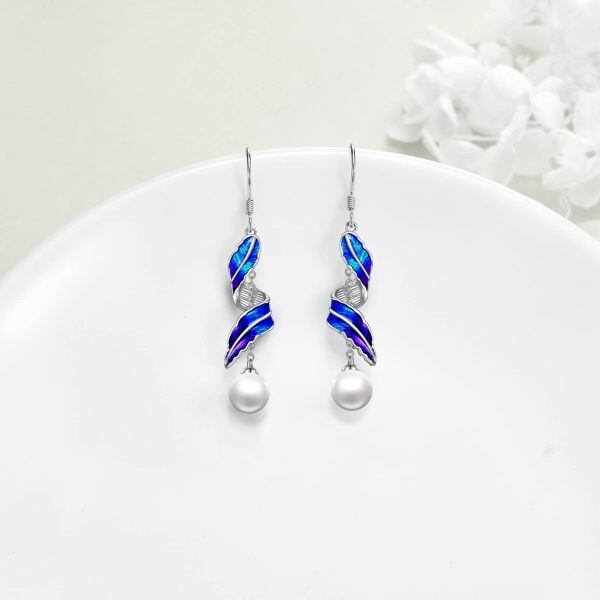 Sterling Silver Feather Earrings-2