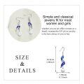 wholesale 925 Sterling Silver Blue Enamel Feather Pearl Dangle Earrings for Women-0-4