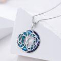 wholesale 925 Sterling Silver Round Blue Crystal Celtic Knot Pendant Necklace for Women-0-1