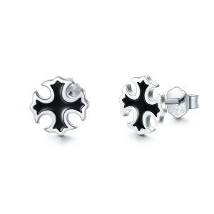 Sterling Silver Cross Earrings-0