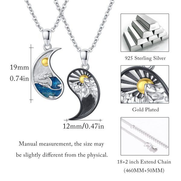 Sterling Silver Mountain And Sea Necklace-3