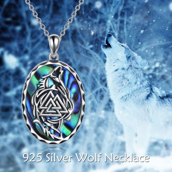 Sterling Silver Wolf Necklace-6