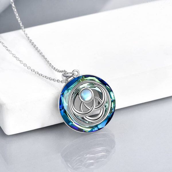 Sterling Silver Triple Moon Necklace-2