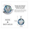 wholesale 925 Sterling Silver Blue Swarovski Crystals Circle Pendant Necklaces for Women-0-3