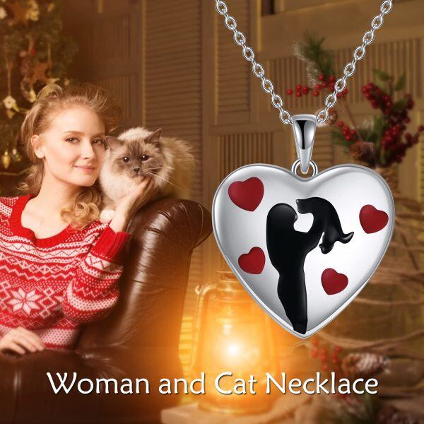 Sterling Silver Cat Girl Necklace-3