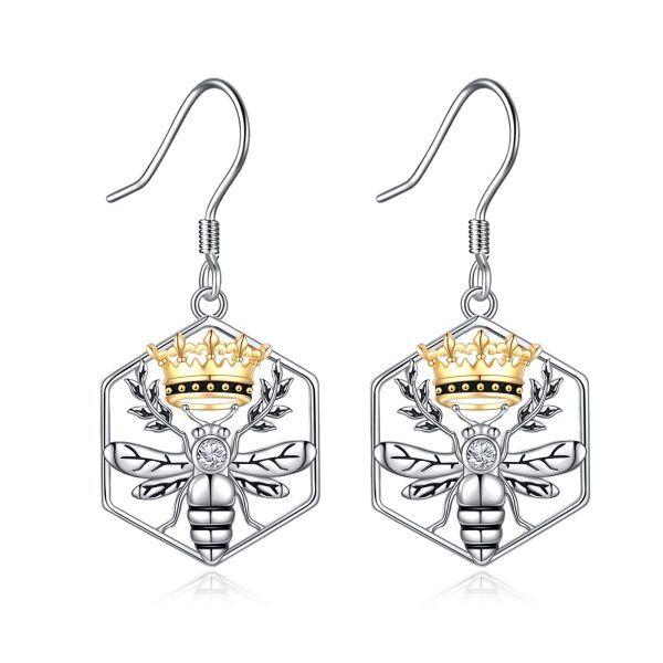 Sterling Silver Bee Earrings-0