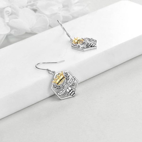 Sterling Silver Bee Earrings-1