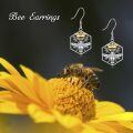 wholesale 925 Sterling Silver Queen Bee Crown Dangle Earrings with Cubic Zirconia and Gold Plating for Women-0-4